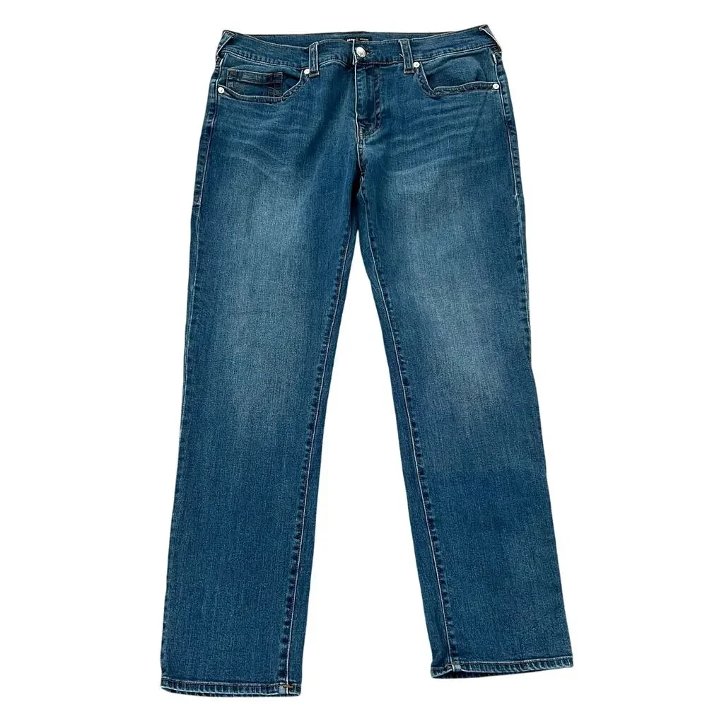 True Religion Geno Relaxed Slim Jeans Men's Size 38 Blue Denim Straight 40X32